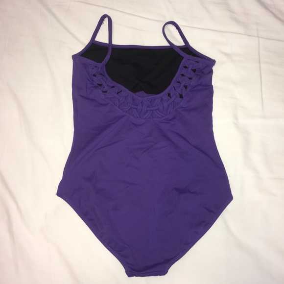 Braided Back Purple Camisole Leotard - Picture 2 of 3